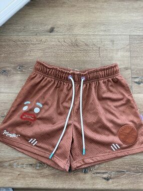 Absolutely Ridiculous Kids Rust Mesh Shorts with Face Graphic